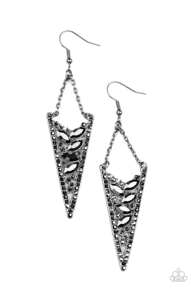 Sharp-Dressed Drama - Black Earring