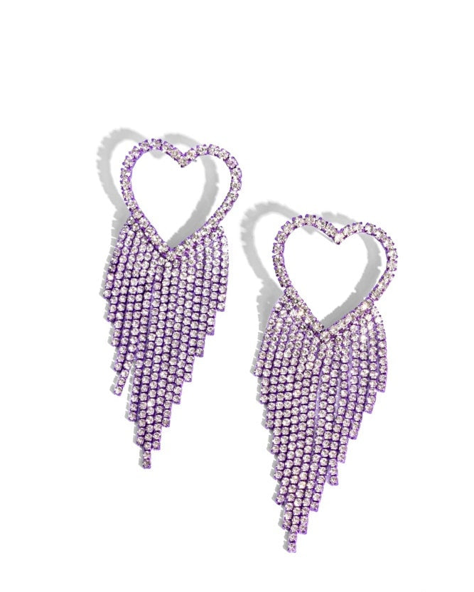 Sumptuous Sweethearts - purple -earrings