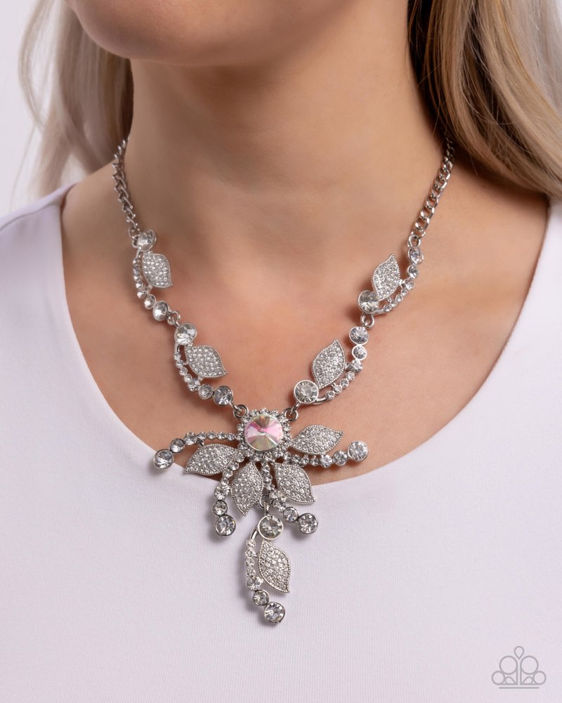 Cinematic Chic - White (Iridescent Rhinestone) Necklace