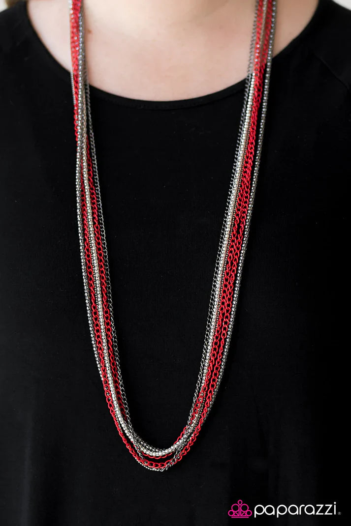 ~ Colorful Calamity - Red Necklace