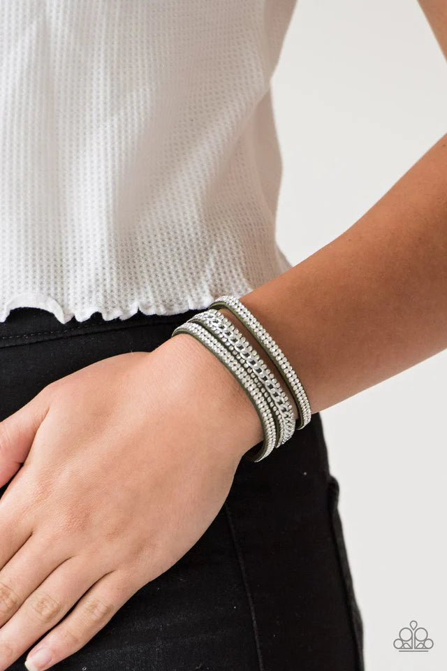 Rollin In Rhinestones - Green bracelet