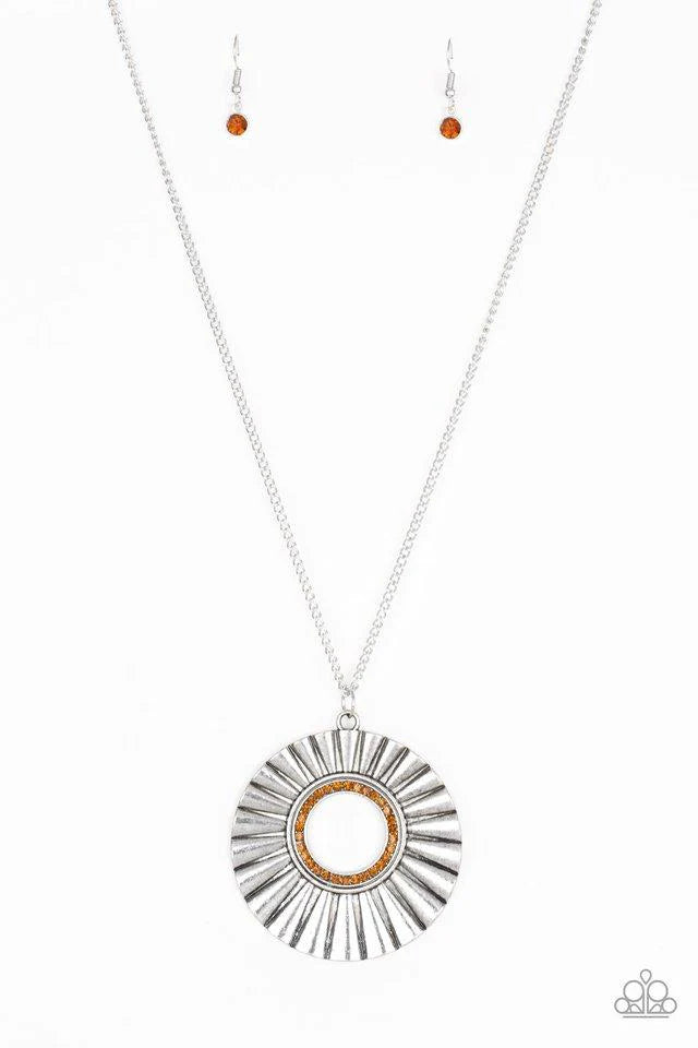 ~ Chicly Centered - Brown Necklace