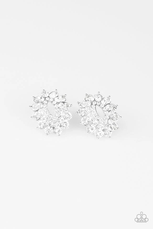 Brighten The Moment - White Clip on Earring