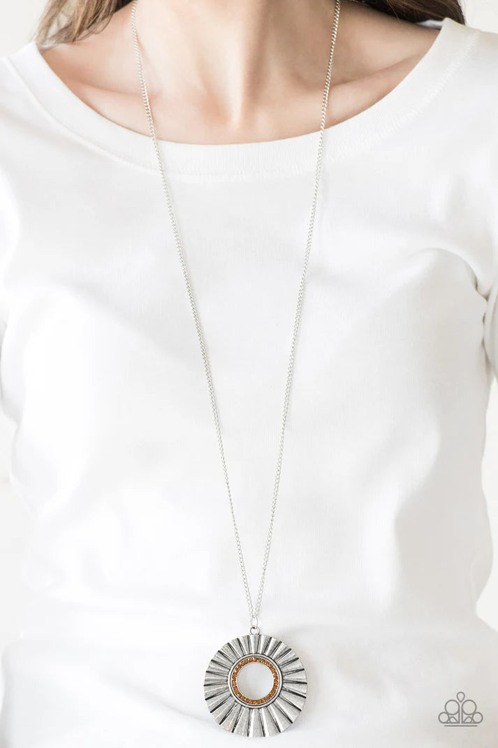 ~ Chicly Centered - Brown Necklace