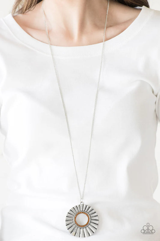 ~ Chicly Centered - Brown Necklace