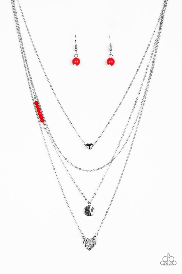 Necklace ~ Gypsy Heart - Red