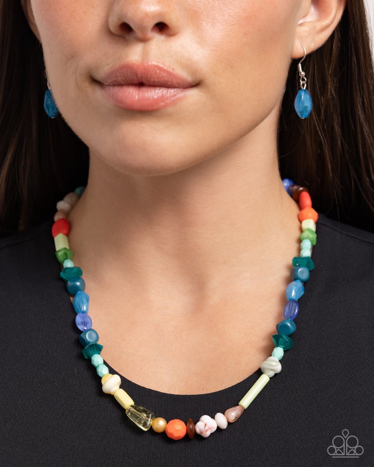 Necklace ~ Colored Can-Can - Multi