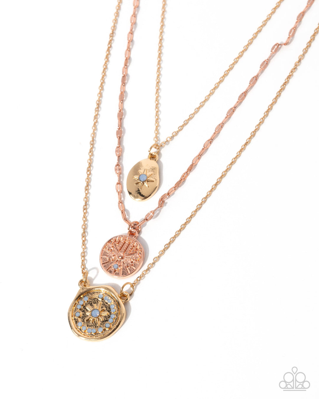 Stellar Spectacle - Multi Gold Copper Disc Layered Short Necklace