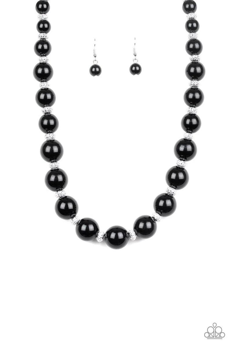 Uptown Heiress Black Necklace Rhinestones