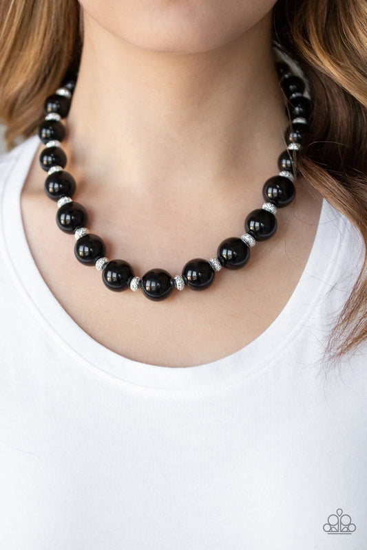 Uptown Heiress Black Necklace Rhinestones