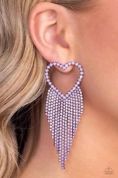 Sumptuous Sweethearts - purple -earrings