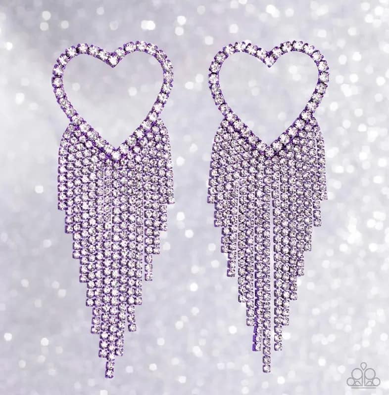 Sumptuous Sweethearts - purple -earrings