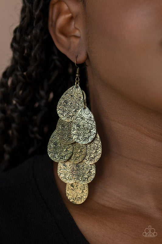 Earring ~ Hibiscus Harmony - Brass